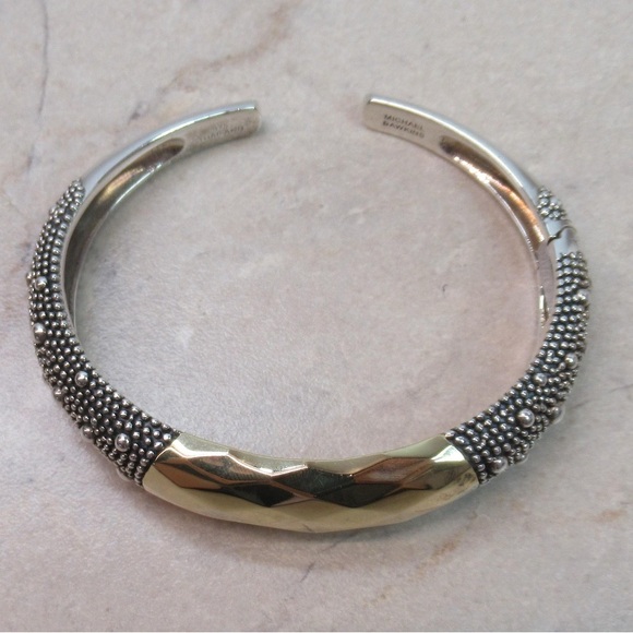 Michael Dawkins 925 Silver Starry Night Hinged Cuff Bracelet 6.75” Lot#15